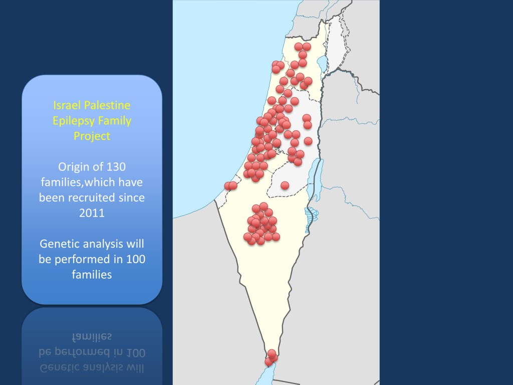 Origin of the 130 families already recruited in the Israel Palestine Epilepsy Family Project. We will perform genetic analysis in 100 families and make the genetic data from these families available for data mining within the epilepsy genetic community.  